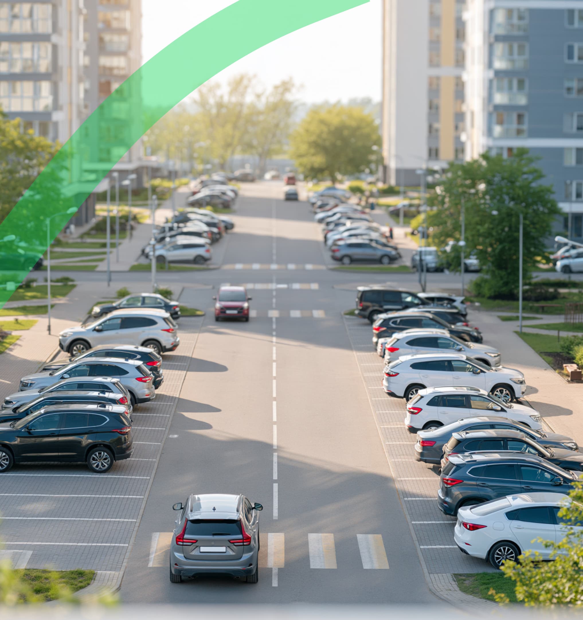 Luftaufnahme einer modernen Tiefgarage