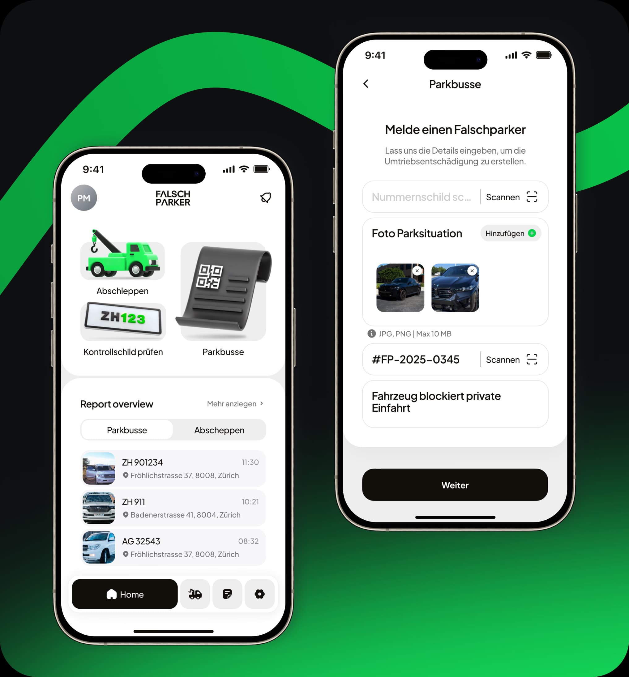 FalschParker App: Vertragsstrafe digital erstellen