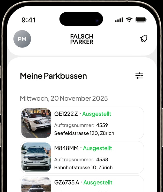FalschParker App: ausgestellte Vertragsstrafen in der Übersicht