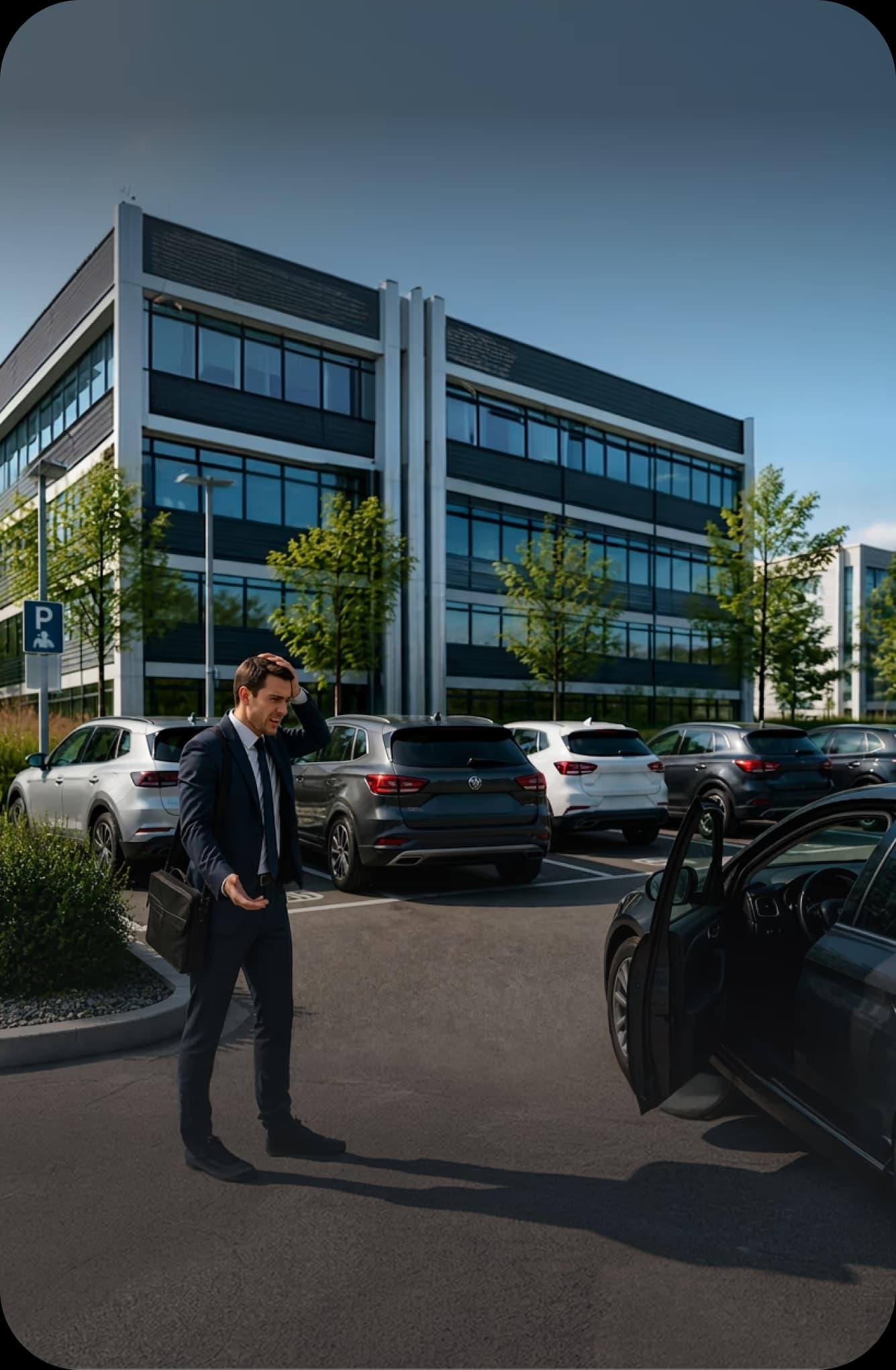Fahrzeuge von Fremdparkern auf einem Firmenparkplatz