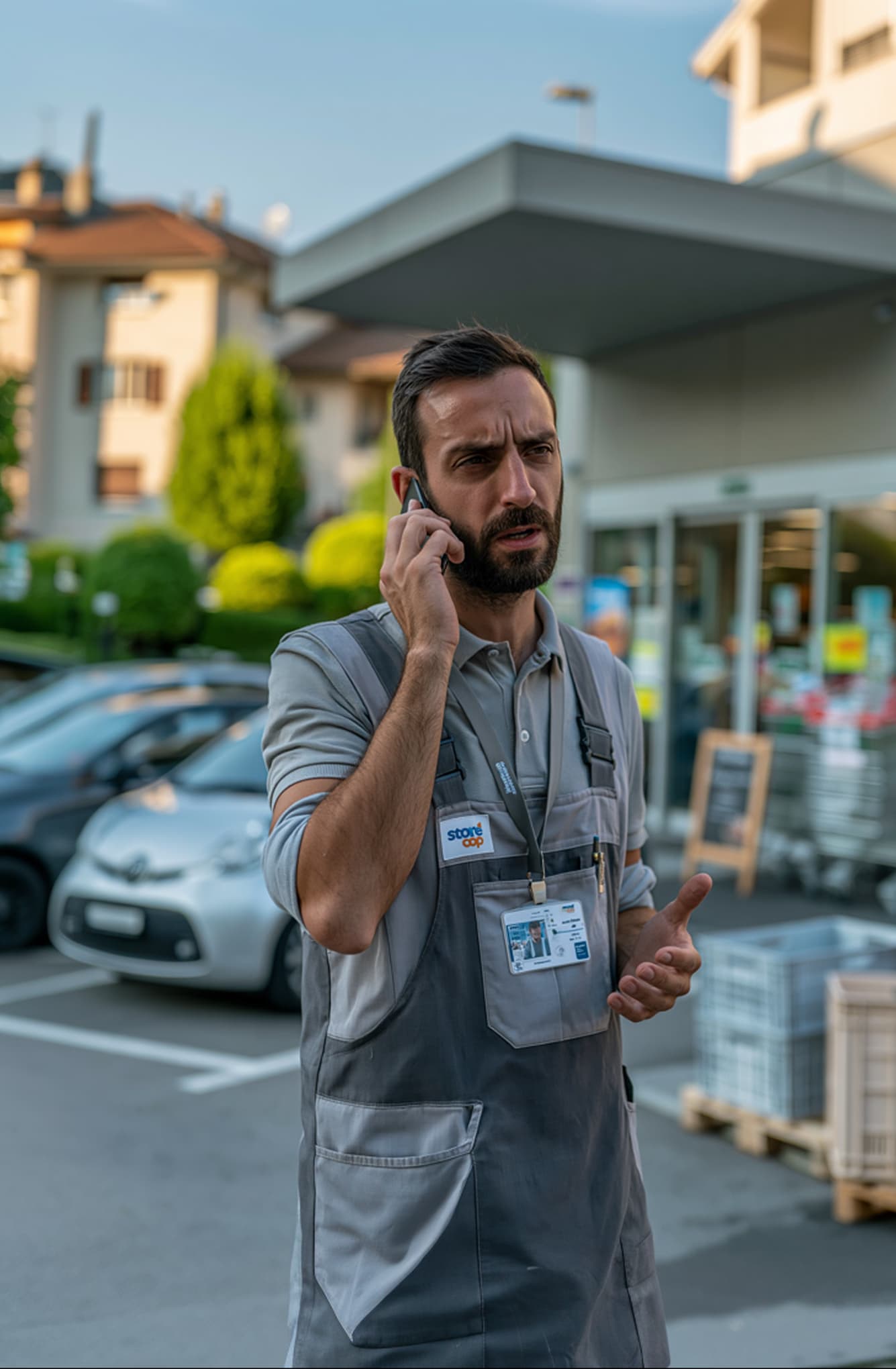 Mitarbeiter dokumentiert einen Falschparker auf der Straße
